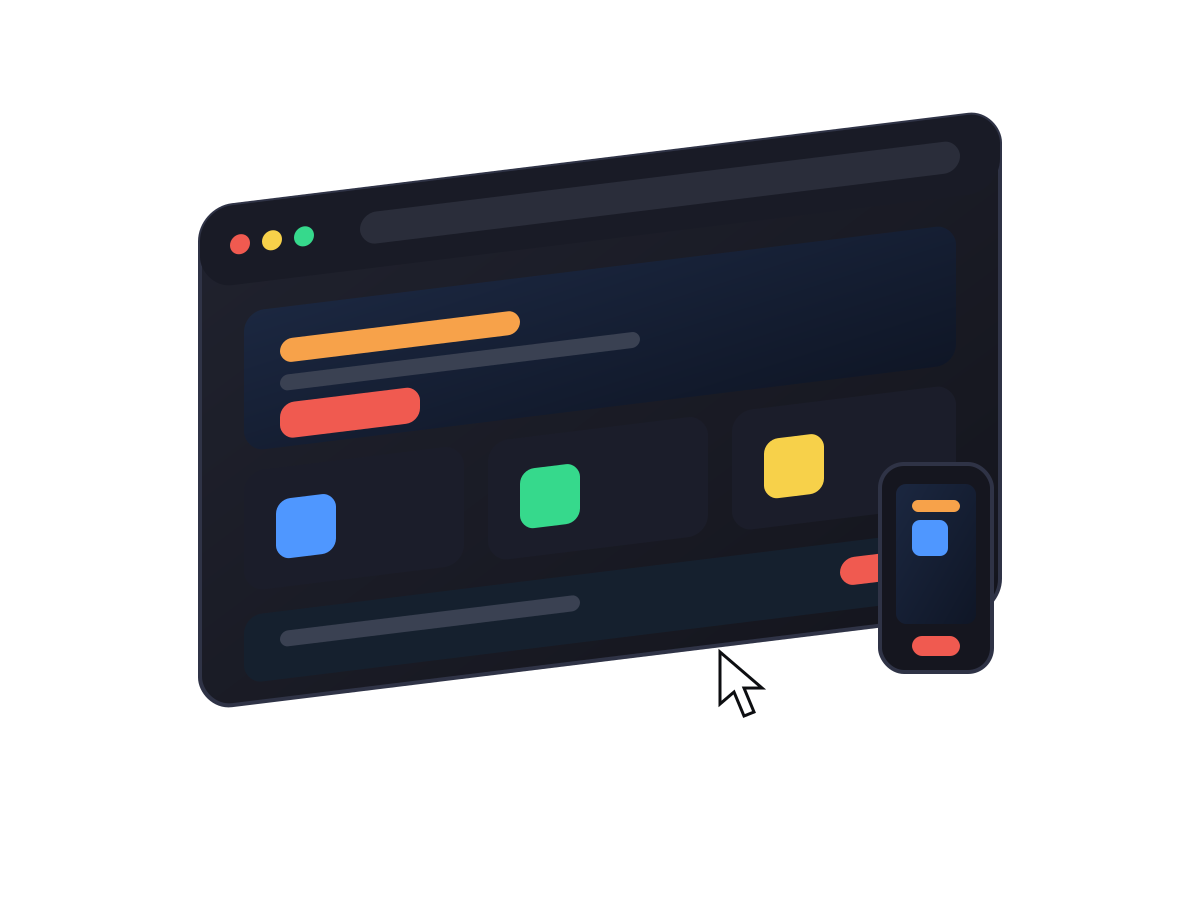 Website layout on desktop and mobile